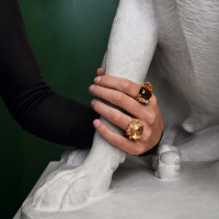 BoHo Doppelring mit Pavébesatz