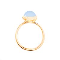 BOUTON Ring small Chalcedony blue
