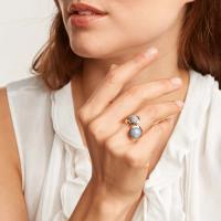BOUTON Ring small mit Diamant Pavé 