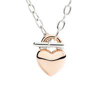 Halskette Herz aus Roségold und Silber