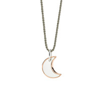 Anhänger Mond XL aus Silber und Roségold