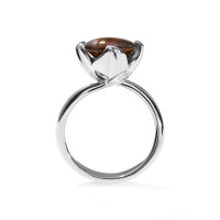 TULIP Ring Small mit Rauchquarz