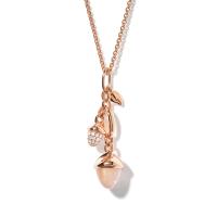 MIKADO Ohrringe Dangling 2 Acorns 'Camel' mit Diamant Pavé 