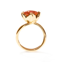 TULIP Ring Small mit Mandarin Granat