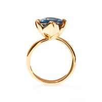 TULIP Ring Small mit London Topas