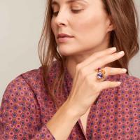 BOUTON Ring large Amethyst