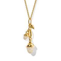 MIKADO Dangling 2 Acorns Ohrringe mit Diamant Pavé  