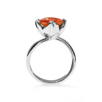 TULIP Ring Small mit Mandarin Granat