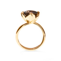 TULIP Ring Small mit Rauchquarz