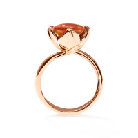 TULIP Ring Small mit Mandarin Granat