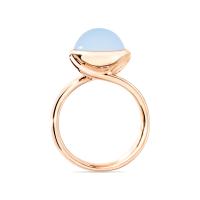BOUTON Ring large Blauer Chalcedon