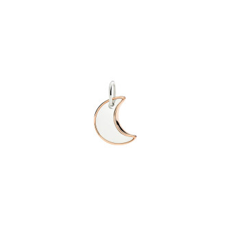 Anhänger Mond XL aus Silber und Roségold