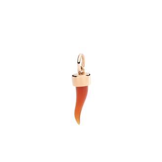 Anhänger Horn aus Roségold und Karneol