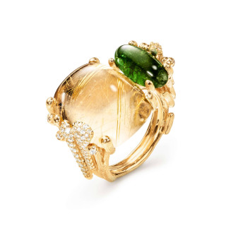 BoHo Doppelring mit Diamant-Pavé