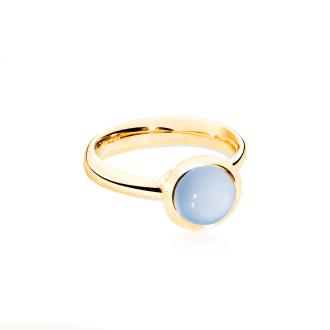 BOUTON Ring small Chalcedony blue