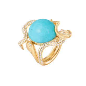 Snakes Ring mit Diamant-Pavé