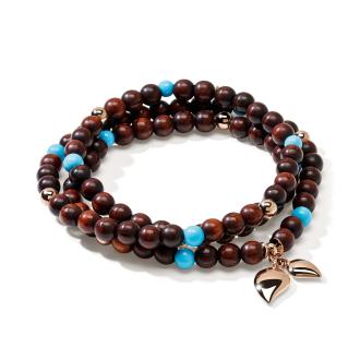 INDIA Armband medium Snake Wood Türkis