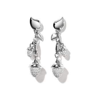 MIKADO Dangling 2 Acorns Ohrringe mit Diamant Pavé  