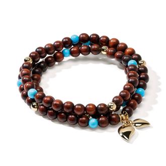INDIA Armband medium Snakewood Türkis