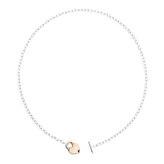 Halskette Herz aus Roségold und Silber