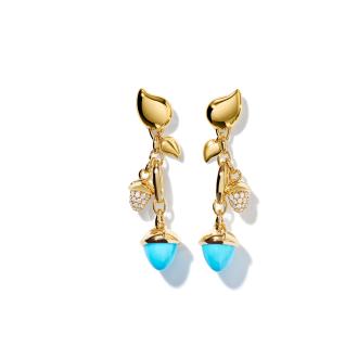 MIKADO Ohrringe Dangling 2 Acorns 'Turquoise'
