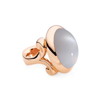 HIPPIE GLAM Ring large Grauer Mondstein
