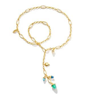 MIKADO Delicate Halskette 'Lagoon' mit Diamond Pavé 