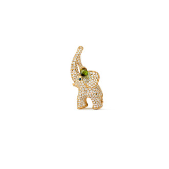 Elephant Anhänger groß mit Diamant-Pavé