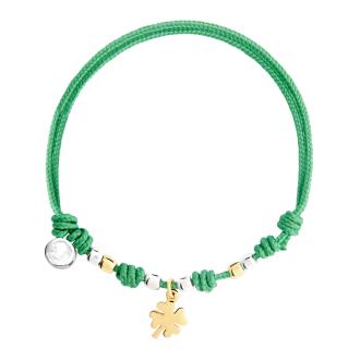 Kordelarmband Kleeblatt