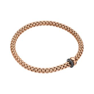 Solo Flex'it Armband mit zwei Rondellen und Pavé-Fassung