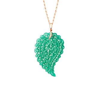INDIA Leaf Anhänger large grüner Onyx