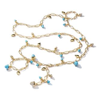 Lange MIKADO Kette Turquoise