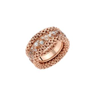 Bubble Ring mit weissen und braunen Diamanten