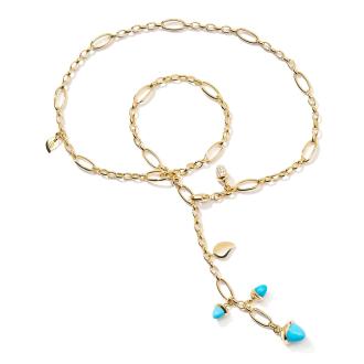 MIKADO Collier Delicate Türkis mit Diamond Pavé 