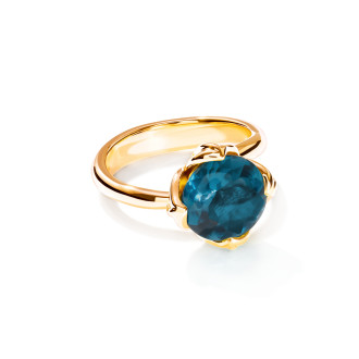 TULIP Ring Small mit London Topas