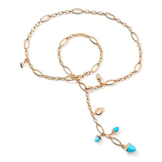 MIKADO Collier Delicate Türkis mit Diamond Pavé 