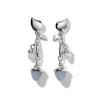 MIKADO Ohrringe  Dangling 2 Acorns 'Cashmere' mit Diamant Pavé 