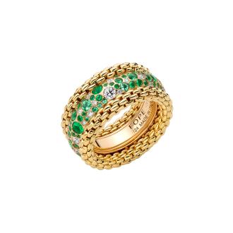 Bubble Ring mit Diamanten und Smaragden