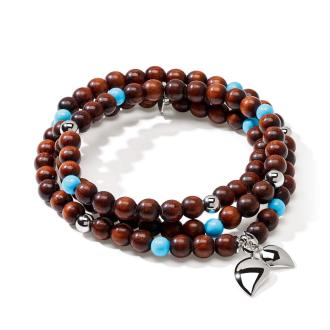 INDIA Armband medium Snakewood Türkis