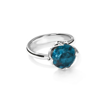 TULIP Ring Small mit London Topas