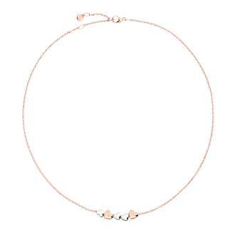 Halskette Herz aus Roségold und Silber