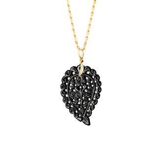 INDIA Anhänger medium Onyx schwarz