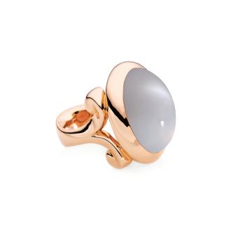 HIPPIE GLAM Ring small Grauer Mondstein