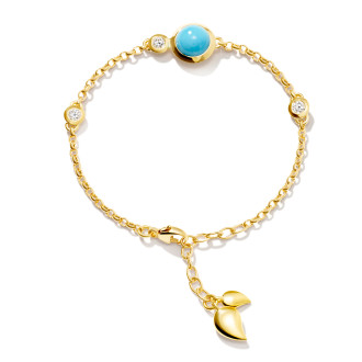 BOUTON Mini Chain Armband 'Türkis' Medium/Large