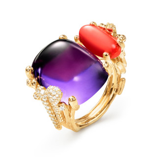 BoHo Doppelring mit Pavébesatz