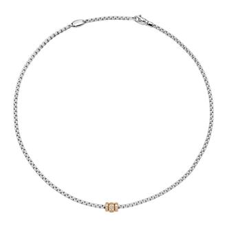 Eka Halskette mit Diamanten in Rautenfassung