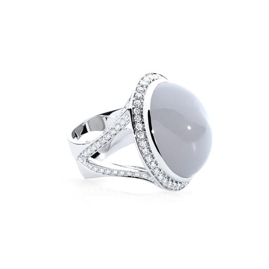 Tamara Comolli - CUSHION Ring small grauer Mondstein