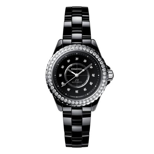 CHANEL - J12 Diamantlünette Uhr Kaliber 12.2, 33 MM
