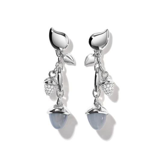 Tamara Comolli - MIKADO Ohrringe  Dangling 2 Acorns 'Cashmere' mit Diamant Pavé 