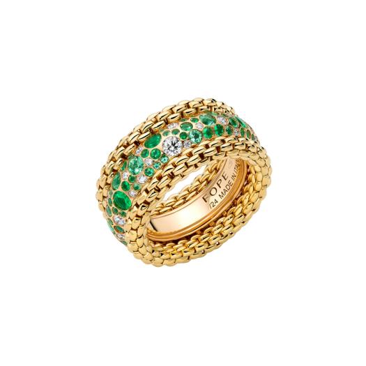 FOPE - Bubble Ring mit Diamanten und Smaragden